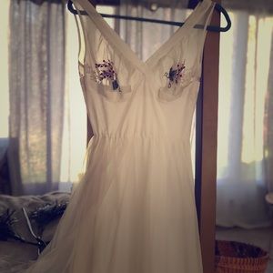 White vintage 40s under gown . Peekaboo style